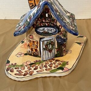 Blue Skies Hand-Painted Ceramic Cottage